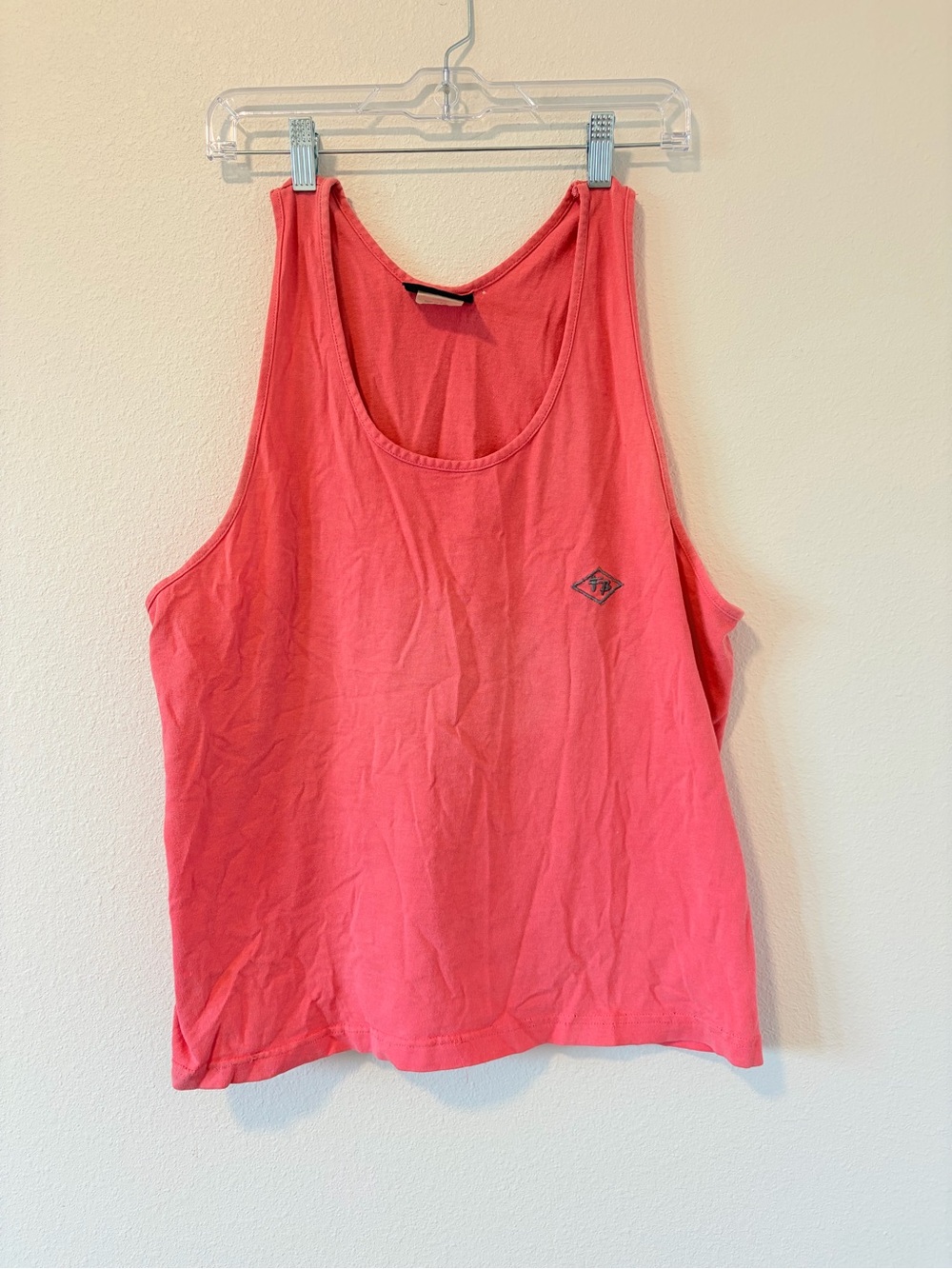 Vintage 80s 90s Volley Tank Top Mens Large Made in USA Coral Pink Beach⁠
